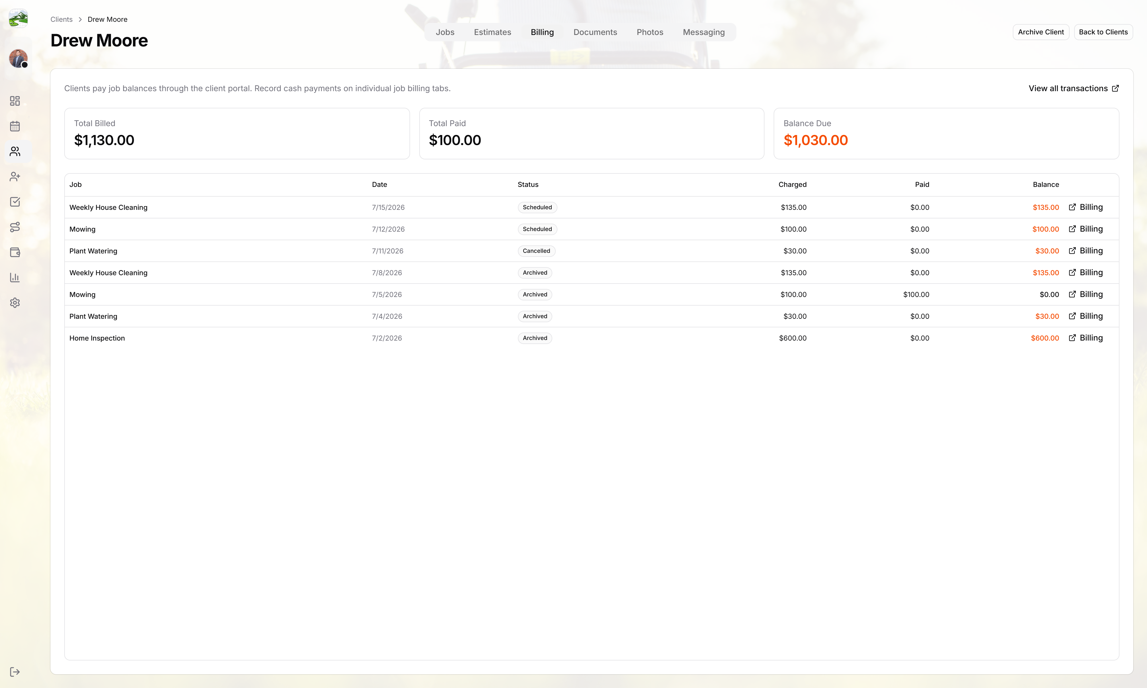 ServicePortal billing and payments